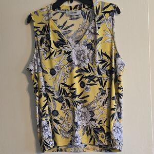 Jones Studio Yellow Floral Blouse